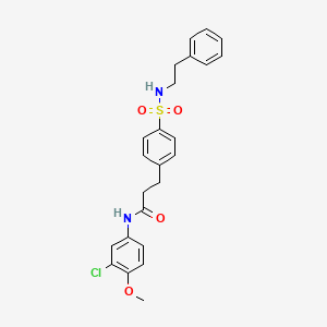 molecular formula C24H25ClN2O4S B4541637 N-(3-chloro-4-methoxyphenyl)-3-(4-{[(2-phenylethyl)amino]sulfonyl}phenyl)propanamide 