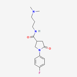 molecular formula C16H22FN3O2 B4541651 N-[3-(dimethylamino)propyl]-1-(4-fluorophenyl)-5-oxopyrrolidine-3-carboxamide 