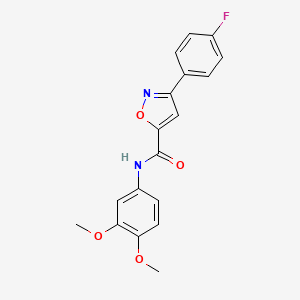 molecular formula C18H15FN2O4 B4541677 N-(3,4-dimethoxyphenyl)-3-(4-fluorophenyl)-1,2-oxazole-5-carboxamide 