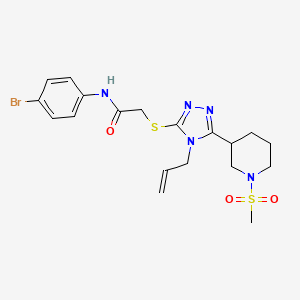 molecular formula C19H24BrN5O3S2 B4541683 N-(4-bromophenyl)-2-({5-[1-(methylsulfonyl)piperidin-3-yl]-4-(prop-2-en-1-yl)-4H-1,2,4-triazol-3-yl}sulfanyl)acetamide 