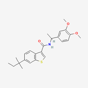 molecular formula C24H29NO3S B4541798 N-[1-(3,4-DIMETHOXYPHENYL)ETHYL]-6-(2-METHYL-2-BUTANYL)-1-BENZOTHIOPHENE-3-CARBOXAMIDE 