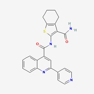 molecular formula C24H20N4O2S B4541863 N-(3-CARBAMOYL-4,5,6,7-TETRAHYDRO-1-BENZOTHIOPHEN-2-YL)-2-(4-PYRIDINYL)-4-QUINOLINECARBOXAMIDE 