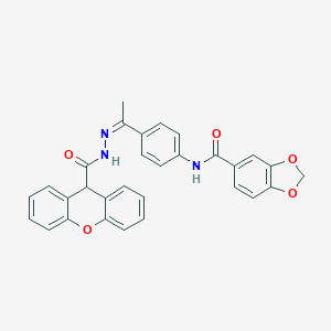 molecular formula C30H23N3O5 B454221 N-(4-{(1Z)-1-[2-(9H-xanthen-9-ylcarbonyl)hydrazinylidene]ethyl}phenyl)-1,3-benzodioxole-5-carboxamide 