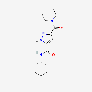 molecular formula C17H28N4O2 B4542247 N,N-DIETHYL-1-METHYL-N-(4-METHYLCYCLOHEXYL)-1H-PYRAZOLE-3,5-DICARBOXAMIDE 