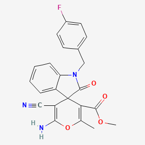 molecular formula C23H18FN3O4 B4542376 METHYL 2'-AMINO-3'-CYANO-1-[(4-FLUOROPHENYL)METHYL]-6'-METHYL-2-OXO-1,2-DIHYDROSPIRO[INDOLE-3,4'-PYRAN]-5'-CARBOXYLATE 