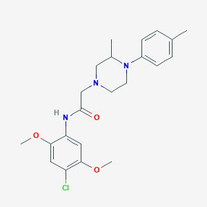 molecular formula C22H28ClN3O3 B4542414 N-(4-chloro-2,5-dimethoxyphenyl)-2-[3-methyl-4-(4-methylphenyl)piperazin-1-yl]acetamide 