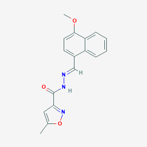 molecular formula C17H15N3O3 B454245 N'-[(4-methoxy-1-naphthyl)methylene]-5-methyl-3-isoxazolecarbohydrazide 