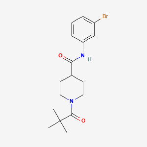 molecular formula C17H23BrN2O2 B4542504 N-(3-bromophenyl)-1-(2,2-dimethylpropanoyl)piperidine-4-carboxamide 