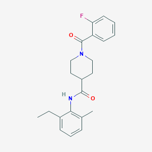 molecular formula C22H25FN2O2 B4542556 N-(2-ethyl-6-methylphenyl)-1-(2-fluorobenzoyl)piperidine-4-carboxamide 
