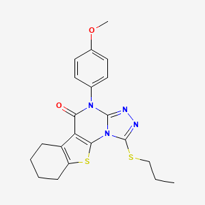 molecular formula C21H22N4O2S2 B4542571 4-(4-methoxyphenyl)-1-(propylthio)-6,7,8,9-tetrahydro[1]benzothieno[3,2-e][1,2,4]triazolo[4,3-a]pyrimidin-5(4H)-one 