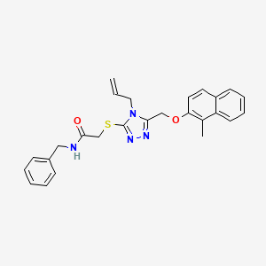 molecular formula C26H26N4O2S B4542700 N-benzyl-2-{[5-{[(1-methylnaphthalen-2-yl)oxy]methyl}-4-(prop-2-en-1-yl)-4H-1,2,4-triazol-3-yl]sulfanyl}acetamide 