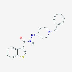 molecular formula C21H21N3OS B454273 N-[(1-benzylpiperidin-4-ylidene)amino]-1-benzothiophene-3-carboxamide 