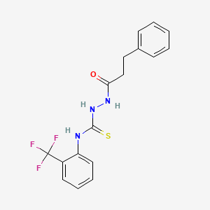 2-(3-phenylpropanoyl)-N-[2-(trifluoromethyl)phenyl]hydrazinecarbothioamide