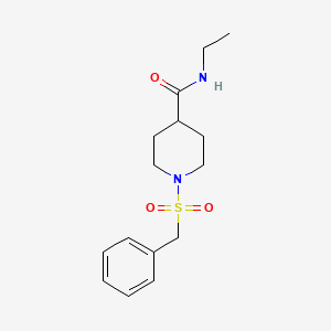 molecular formula C15H22N2O3S B4542825 N-ETHYL-1-PHENYLMETHANESULFONYLPIPERIDINE-4-CARBOXAMIDE 