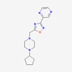 2-{5-[(4-cyclopentyl-1-piperazinyl)methyl]-1,2,4-oxadiazol-3-yl}pyrazine