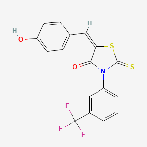 molecular formula C17H10F3NO2S2 B4542838 5-(4-hydroxybenzylidene)-2-thioxo-3-[3-(trifluoromethyl)phenyl]-1,3-thiazolidin-4-one CAS No. 5651-17-2