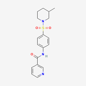 molecular formula C18H21N3O3S B4542975 N-{4-[(3-methylpiperidin-1-yl)sulfonyl]phenyl}pyridine-3-carboxamide 