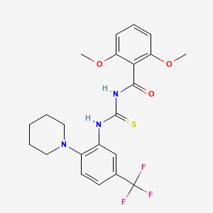 molecular formula C22H24F3N3O3S B4543114 N-(2,6-DIMETHOXYBENZOYL)-N'-[2-PIPERIDINO-5-(TRIFLUOROMETHYL)PHENYL]THIOUREA 
