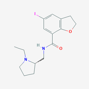 molecular formula C16H21IN2O2 B045432 (S)-N-((1-Ethylpyrrolidin-2-yl)methyl)-5-iodo-2,3-dihydrobenzofuran-7-carboxamide CAS No. 123266-61-5