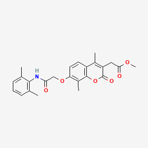 molecular formula C24H25NO6 B4543253 METHYL 2-(7-{[(2,6-DIMETHYLPHENYL)CARBAMOYL]METHOXY}-4,8-DIMETHYL-2-OXO-2H-CHROMEN-3-YL)ACETATE 