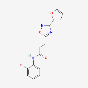 molecular formula C15H12FN3O3 B4543296 N-(2-fluorophenyl)-3-[3-(furan-2-yl)-1,2,4-oxadiazol-5-yl]propanamide 