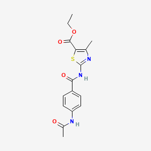 molecular formula C16H17N3O4S B4543392 ethyl 2-(4-acetamidobenzamido)-4-methyl-1,3-thiazole-5-carboxylate 