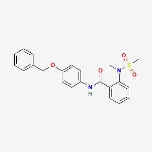 molecular formula C22H22N2O4S B4543399 N-[4-(benzyloxy)phenyl]-2-[methyl(methylsulfonyl)amino]benzamide 