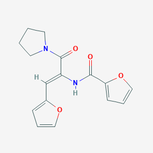 molecular formula C16H16N2O4 B4543491 N-[(Z)-1-(furan-2-yl)-3-oxo-3-pyrrolidin-1-ylprop-1-en-2-yl]furan-2-carboxamide 