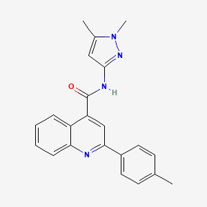 molecular formula C22H20N4O B4543507 N-(1,5-dimethyl-1H-pyrazol-3-yl)-2-(4-methylphenyl)quinoline-4-carboxamide 