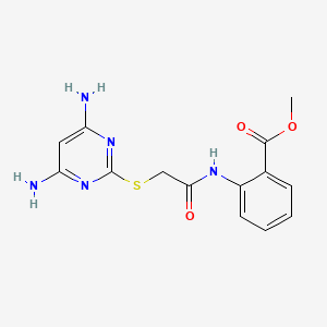 molecular formula C14H15N5O3S B4543710 METHYL 2-{2-[(4,6-DIAMINOPYRIMIDIN-2-YL)SULFANYL]ACETAMIDO}BENZOATE 