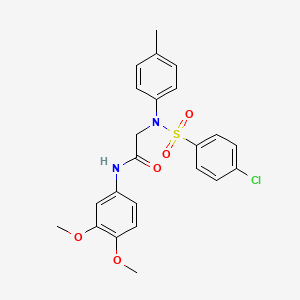 molecular formula C23H23ClN2O5S B4543724 N~2~-[(4-chlorophenyl)sulfonyl]-N~1~-(3,4-dimethoxyphenyl)-N~2~-(4-methylphenyl)glycinamide 
