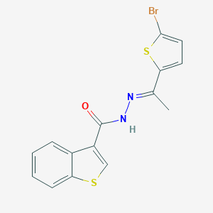 molecular formula C15H11BrN2OS2 B454376 N'-[1-(5-bromo-2-thienyl)ethylidene]-1-benzothiophene-3-carbohydrazide 