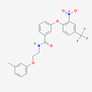 molecular formula C23H19F3N2O5 B4543817 N-[2-(3-methylphenoxy)ethyl]-3-[2-nitro-4-(trifluoromethyl)phenoxy]benzamide 