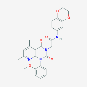 molecular formula C26H24N4O6 B4543924 N-(2,3-DIHYDRO-1,4-BENZODIOXIN-6-YL)-2-[1-(2-METHOXYPHENYL)-5,7-DIMETHYL-2,4-DIOXO-1H,2H,3H,4H-PYRIDO[2,3-D]PYRIMIDIN-3-YL]ACETAMIDE 