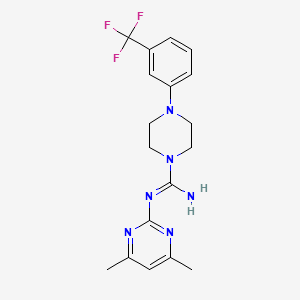 molecular formula C18H21F3N6 B4544009 N-(4,6-dimethylpyrimidin-2-yl)-4-[3-(trifluoromethyl)phenyl]piperazine-1-carboximidamide 