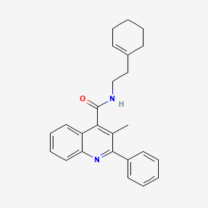 molecular formula C25H26N2O B4544077 N-[2-(cyclohex-1-en-1-yl)ethyl]-3-methyl-2-phenylquinoline-4-carboxamide 