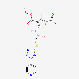 molecular formula C19H19N5O4S2 B4544186 ethyl 5-acetyl-4-methyl-2-[[2-[(5-pyridin-4-yl-1H-1,2,4-triazol-3-yl)sulfanyl]acetyl]amino]thiophene-3-carboxylate 