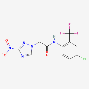 molecular formula C11H7ClF3N5O3 B4544225 N-[4-chloro-2-(trifluoromethyl)phenyl]-2-(3-nitro-1,2,4-triazol-1-yl)acetamide 