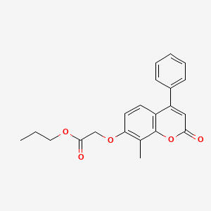 molecular formula C21H20O5 B4544290 propyl 2-[(8-methyl-2-oxo-4-phenyl-2H-chromen-7-yl)oxy]acetate 