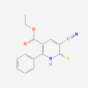 molecular formula C15H12N2O2S B045443 Ethyl 5-cyano-2-phenyl-6-sulfanylidene-1,6-dihydropyridine-3-carboxylate CAS No. 113858-92-7