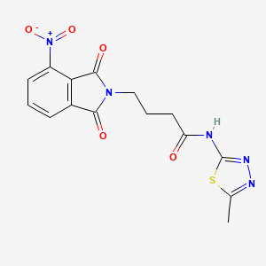 molecular formula C15H13N5O5S B4544440 N-(5-METHYL-1,3,4-THIADIAZOL-2-YL)-4-(4-NITRO-1,3-DIOXO-2,3-DIHYDRO-1H-ISOINDOL-2-YL)BUTANAMIDE 