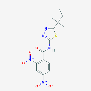 molecular formula C14H15N5O5S B454459 N-[5-(2-methylbutan-2-yl)-1,3,4-thiadiazol-2-yl]-2,4-dinitrobenzamide 