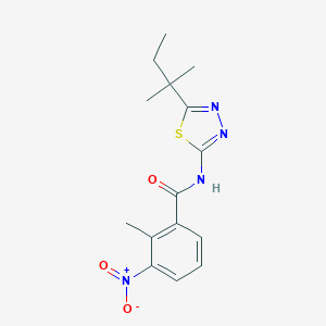 molecular formula C15H18N4O3S B454460 2-methyl-N-[5-(2-methylbutan-2-yl)-1,3,4-thiadiazol-2-yl]-3-nitrobenzamide 