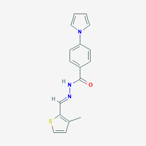 molecular formula C17H15N3OS B454466 N'-[(E)-(3-methylthiophen-2-yl)methylidene]-4-(1H-pyrrol-1-yl)benzohydrazide 
