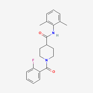 molecular formula C21H23FN2O2 B4544668 N-(2,6-dimethylphenyl)-1-(2-fluorobenzoyl)piperidine-4-carboxamide 