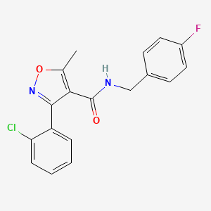 molecular formula C18H14ClFN2O2 B4544766 3-(2-chlorophenyl)-N-[(4-fluorophenyl)methyl]-5-methyl-1,2-oxazole-4-carboxamide 