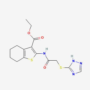 molecular formula C15H18N4O3S2 B4544955 ethyl 2-{[(4H-1,2,4-triazol-3-ylthio)acetyl]amino}-4,5,6,7-tetrahydro-1-benzothiophene-3-carboxylate 