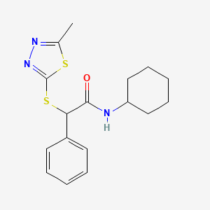molecular formula C17H21N3OS2 B4544990 N-cyclohexyl-2-[(5-methyl-1,3,4-thiadiazol-2-yl)sulfanyl]-2-phenylacetamide 