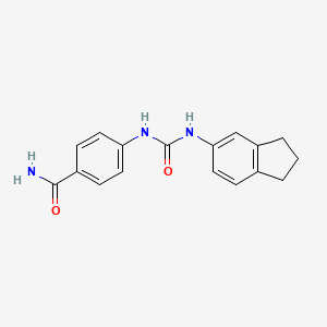 molecular formula C17H17N3O2 B4545146 4-{[(2,3-dihydro-1H-inden-5-ylamino)carbonyl]amino}benzamide 
