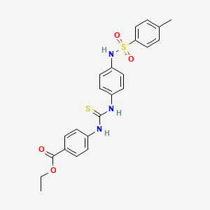 molecular formula C23H23N3O4S2 B4545169 ethyl 4-({[(4-{[(4-methylphenyl)sulfonyl]amino}phenyl)amino]carbonothioyl}amino)benzoate 